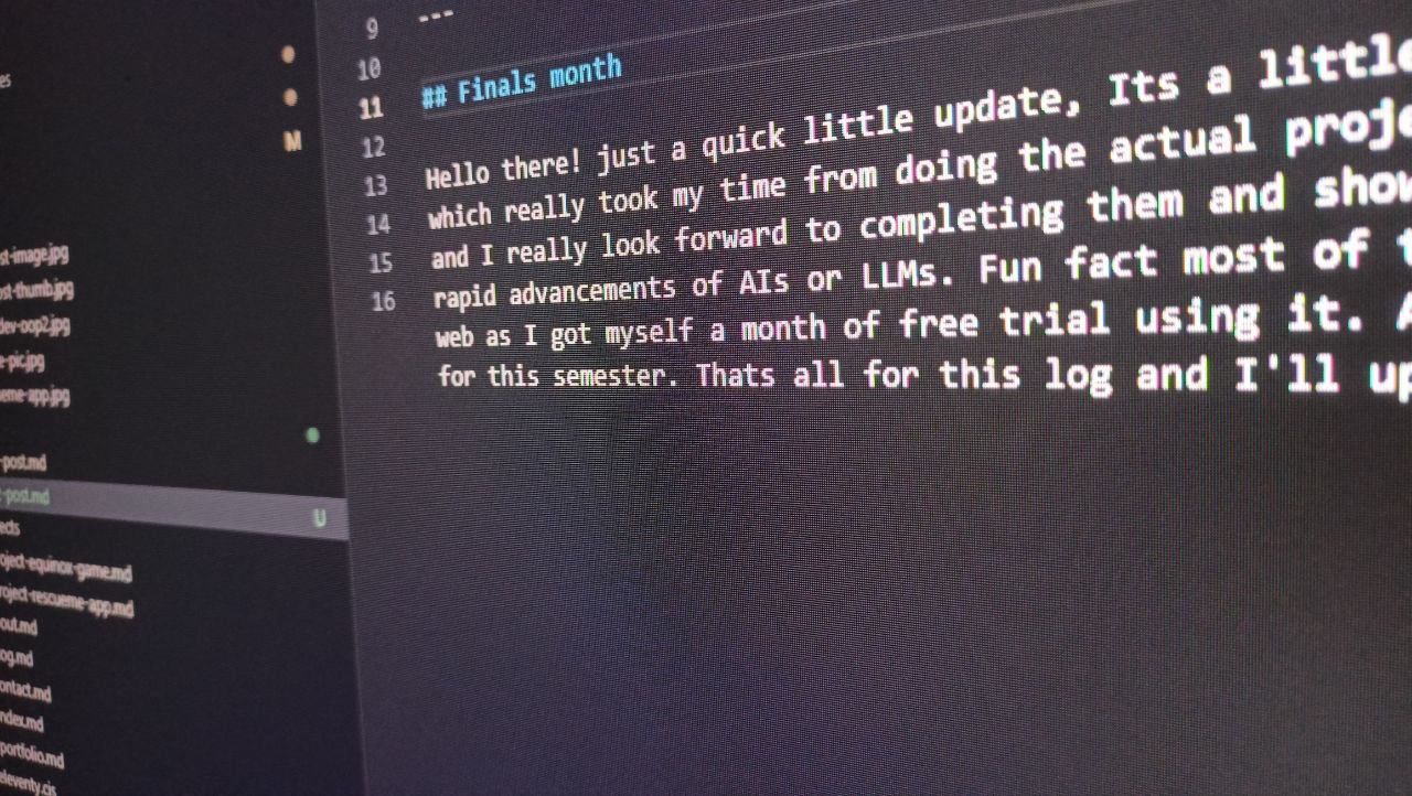 Screenshot of Finals Month